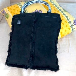 Gian Franco Ferre Suede and Shirling Hand Bag